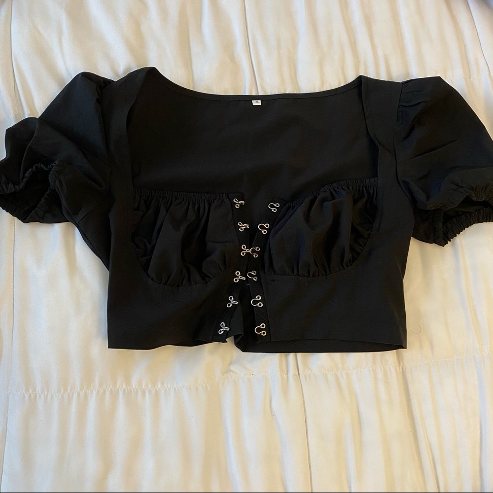 black baby doll top